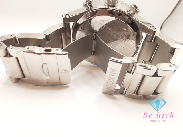 ニクソン NIXON THE 51-30 クロノグラフ デイト メンズ 腕時計 ビッグ フェイス 白 ホワイト シルバー SS ブレス アナログ クォーツ QZ ウォッチ 【中古】【送料無料】 ht5923