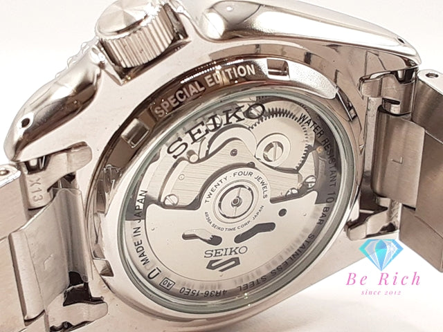 セイコー SEIKO 5 4R36-15E0 自動巻き メンズ 腕時計 デイデイト シルバー SS ブレス AT オートマ ウォッチ ファイブ Five  【中古】【送料無料】 ht5926