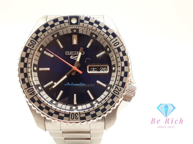 セイコー SEIKO 5 SPORTS メカニカル 自動巻き メンズ 腕時計 デイデイト SBSA243 4R36-15Z0 青 ブルー シルバー SS ブレス AT オートマ ウォッチ ファイブ Five スポーツ  【中古】【送料無料】 ht5927