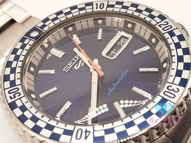 セイコー SEIKO 5 SPORTS メカニカル 自動巻き メンズ 腕時計 デイデイト SBSA243 4R36-15Z0 青 ブルー シルバー SS ブレス AT オートマ ウォッチ ファイブ Five スポーツ  【中古】【送料無料】 ht5927