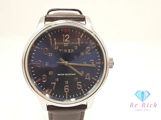 タイメックス TIMEX メンズ コア 腕時計 TW2R85400 青 ブルー 茶 ブラウン SS レザー ブレス アナログ クォーツ QZ  【中古】【送料無料】 ht5930