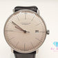 ユンハンス JUNGHANS マックスビル 自動巻き メンズ 腕時計 デイト 27 / 4002 46 ホワイト 白  ブラック 黒 SS レザー ブレス アナログ オートマ AT ウォッチ Max Bill 【中古】【送料無料】 ht5936