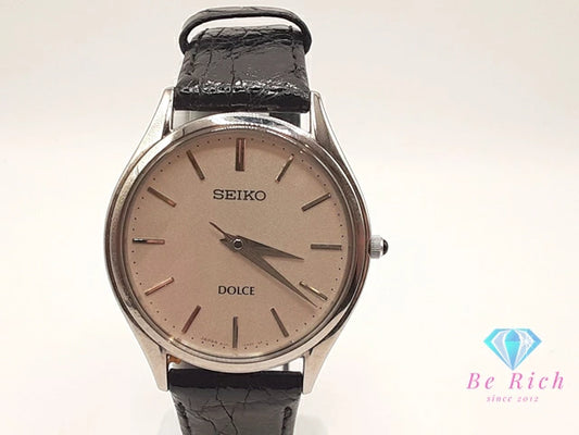 セイコー SEIKO Dolce ドルチェ メンズ 腕時計 8J41-0AS0 ホワイト シルバー ブラック 黒 SS レザー ブレス アナログ クォーツ QZ ウォッチ  【中古】【送料無料】 ht5938