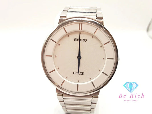 セイコー SEIKO Dolce ドルチェ メンズ 腕時計 4J40-0AC0 ホワイト シルバー SS ブレス アナログ クォーツ QZ ウォッチ  【中古】【送料無料】 ht5940