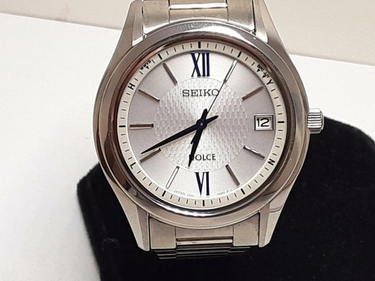 セイコー SEIKO Dolce ドルチェ ソーラー 電波 メンズ 腕時計 デイト 7B24-0BM0 シルバー チタニウム チタン ブレス アナログ クォーツ QZ ウォッチ  【中古】【送料無料】 ht5942