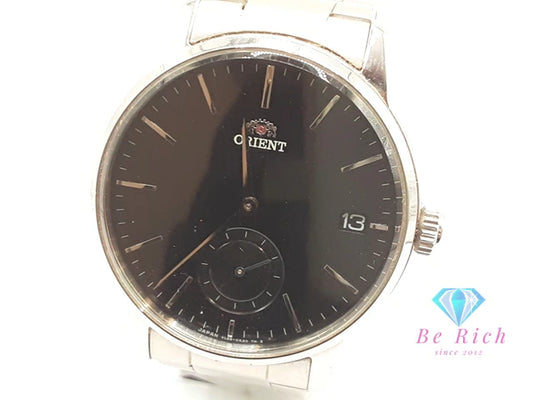 オリエント ORIENT メンズ 腕時計 デイト スモセコ VL58-UAA0 黒 ブラック シルバー SS ブレス アナログ クォーツ QZ ウォッチ  【中古】【送料無料】 ht5944