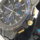 美品 カシオ CASIO オシアナス マンタ OCW-S6000 電波 ソーラー メンズ 腕時計 ブラック ブルー 黒 青 シルバー チタン ブレス アナログ クォーツ QZ ウォッチ  【中古】【送料無料】 ht5968