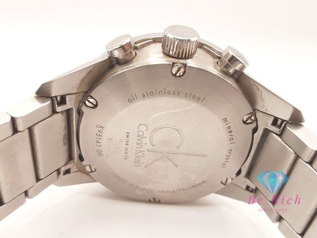 カルバンクライン Calvin Klein クロノグラフ デイト メンズ腕時計 K9514104 白 ホワイト シルバー SS ブレス アナログ クォーツ QZ ウォッチ CK  【中古】【送料無料】 ht5981