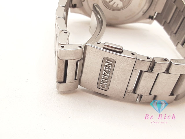 ザ シチズン The CITIZEN エコ ドライブ メンズ 腕時計 デイト AQ4080-52A 青 ブルー シルバー SS ブレス アナログ クォーツ QZ ウォッチ Eco-Drive ソーラー 【中古】【送料無料】 ht5986