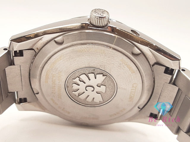 ザ シチズン The CITIZEN エコ ドライブ メンズ 腕時計 デイト AQ4080-52A 青 ブルー シルバー SS ブレス アナログ クォーツ QZ ウォッチ Eco-Drive ソーラー 【中古】【送料無料】 ht5986