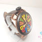 ガガミラノ GAGA MILANO マヌアーレ 48 MM 手巻き メンズ 腕時計 5016.5 500本 限定 茶 ブラウン カーボン SS GP レザー ブレス アナログ ウォッチ  【中古】【送料無料】 ht5993