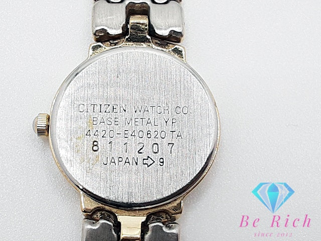 シチズン CITIZEN エクシード レディース 腕時計 4420-E40620 オーバル クリーム ゴールド SS GP ブレス アナログ クォーツ QZ ウォッチ EXCEED 【中古】【送料無料】 ht6004