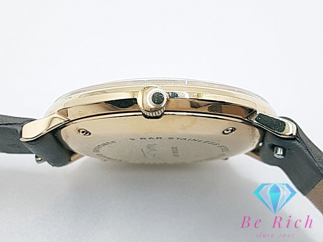 ユンハンス JUNGHANS マックスビル デイト 腕時計 47/7853.04 ホワイト 白 グレー SS GP レザー ブレス アナログ クォーツ QZ ウォッチ ユニセックス ボーイズ メンズ レディース Max Bill  【中古】【送料無料】 ht6017