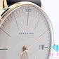 ユンハンス JUNGHANS マックスビル デイト 腕時計 47/7853.04 ホワイト 白 グレー SS GP レザー ブレス アナログ クォーツ QZ ウォッチ ユニセックス ボーイズ メンズ レディース Max Bill  【中古】【送料無料】 ht6017