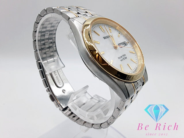シチズン CITIZEN レグノ ソーラー デイデイト E101-S028230 メンズ 腕時計 ホワイト 白 SS ブレス アナログ クォーツ QZ ウォッチ REGUNO 【中古】【送料無料】 ht6021