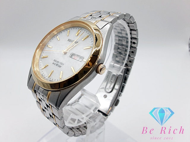 シチズン CITIZEN レグノ ソーラー デイデイト E101-S028230 メンズ 腕時計 ホワイト 白 SS ブレス アナログ クォーツ QZ ウォッチ REGUNO 【中古】【送料無料】 ht6021