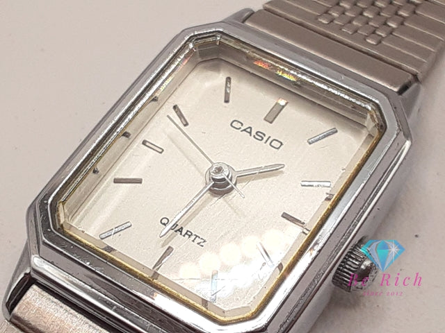 カシオ CASIO レディース 腕時計 LQ-371 角型 スクエア シルバー SS ブレス アナログ クォーツ QZ ウォッチ 【中古】【送料無料】ht6022