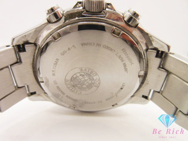 シチズン CITIZEN エコドライブ クロノグラフ デイト VO10-6772F メンズ 腕時計 青 ブルー SS ブレス アナログ クォーツ QZ ウォッチ 【中古】【送料無料】 ht6059