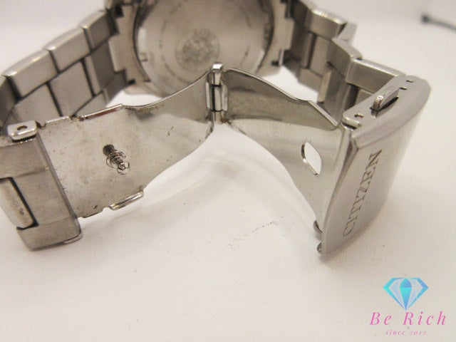 シチズン CITIZEN エコドライブ クロノグラフ デイト VO10-6772F メンズ 腕時計 青 ブルー SS ブレス アナログ クォーツ QZ ウォッチ 【中古】【送料無料】 ht6059