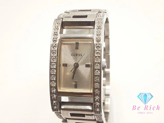 ゲス GUESS レディース 腕時計 W11088L1 プラットフォームGコレクション ジルコニア ベゼル シルバー SS ブレス アナログ クォーツ QZ ウォッチ 【中古】【送料無料】 ht6101