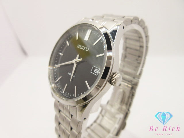 セイコー SEIKO メンズ 腕時計 デイト 7N42-0EX0 黒 ブラック シルバー SS ブレス アナログ クォーツ QZ ウォッチ 【中古】【送料無料】 ht6105