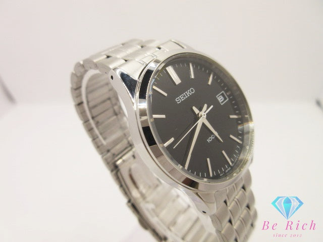 セイコー SEIKO メンズ 腕時計 デイト 7N42-0EX0 黒 ブラック シルバー SS ブレス アナログ クォーツ QZ ウォッチ 【中古】【送料無料】 ht6105