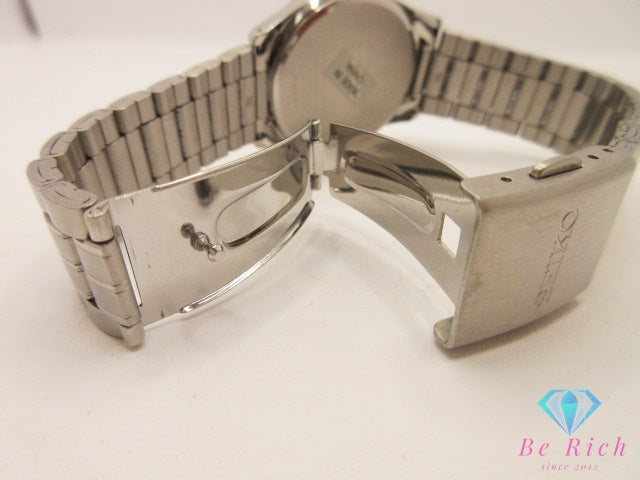 セイコー SEIKO メンズ 腕時計 デイト 7N42-0EX0 黒 ブラック シルバー SS ブレス アナログ クォーツ QZ ウォッチ 【中古】【送料無料】 ht6105
