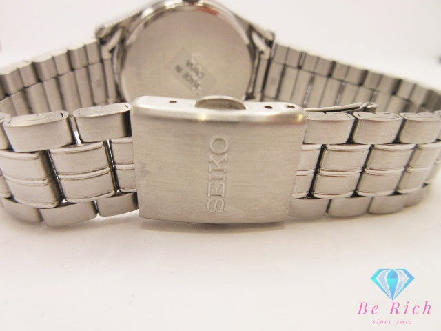 セイコー SEIKO メンズ 腕時計 デイト 7N42-0EX0 黒 ブラック シルバー SS ブレス アナログ クォーツ QZ ウォッチ 【中古】【送料無料】 ht6105