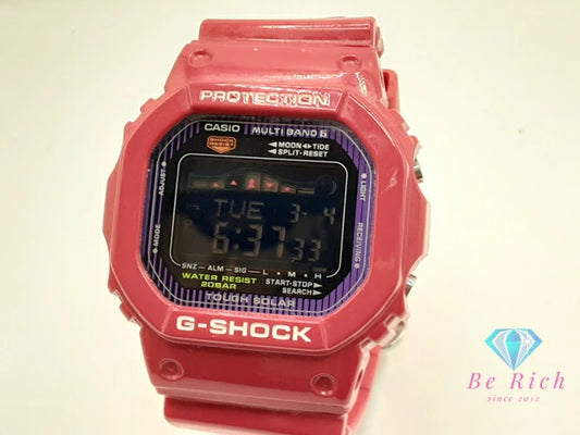 カシオ CASIO G-SHOCK G-LIDE ソーラー メンズ 腕時計 GWX-5600C タイドグラフ 黒 ブラック 赤 レッド SS 樹脂 ブレス デジタル クォーツ QZ ウォッチ ジー ライド   【中古】【送料無料】ht6107