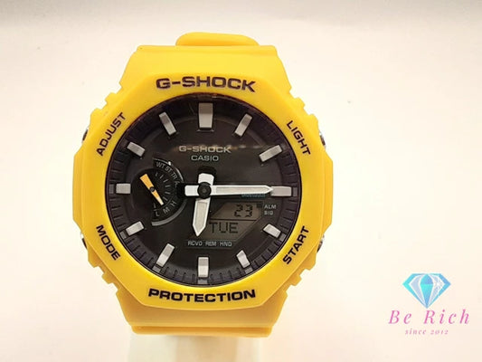 カシオ CASIO G-SHOCK ソーラー メンズ 腕時計 GA-B2100C イエロー 黄 樹脂 ブレス アナデジ デジタル アナログ クォーツ QZ ウォッチ Gショック ジーショック  【中古】【送料無料】ht6113