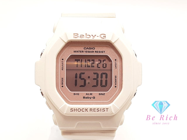 カシオ CASIO Baby-G Shell Pink Colors レディース 腕時計 BG-5606 スクエア シェル ピンク ホワイト 白 樹脂 ブレス デジタル クォーツ QZ ウォッチ G-SHOCK ベビー ジー【中古】【送料無料】ht6130