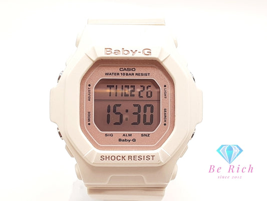 カシオ CASIO Baby-G Shell Pink Colors レディース 腕時計 BG-5606 スクエア シェル ピンク ホワイト 白 樹脂 ブレス デジタル クォーツ QZ ウォッチ G-SHOCK ベビー ジー【中古】【送料無料】ht6130