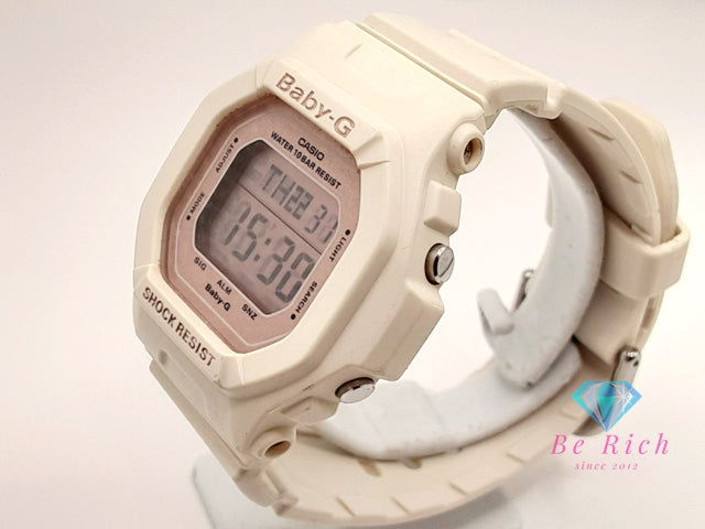 カシオ CASIO Baby-G Shell Pink Colors レディース 腕時計 BG-5606 スクエア シェル ピンク ホワイト 白 樹脂 ブレス デジタル クォーツ QZ ウォッチ G-SHOCK ベビー ジー【中古】【送料無料】ht6130