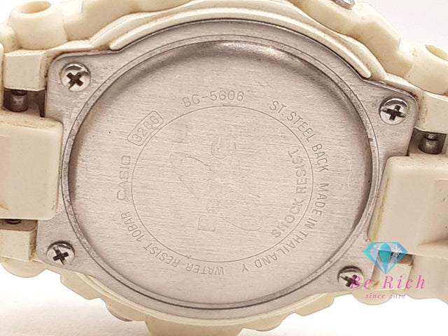 カシオ CASIO Baby-G Shell Pink Colors レディース 腕時計 BG-5606 スクエア シェル ピンク ホワイト 白 樹脂 ブレス デジタル クォーツ QZ ウォッチ G-SHOCK ベビー ジー【中古】【送料無料】ht6130