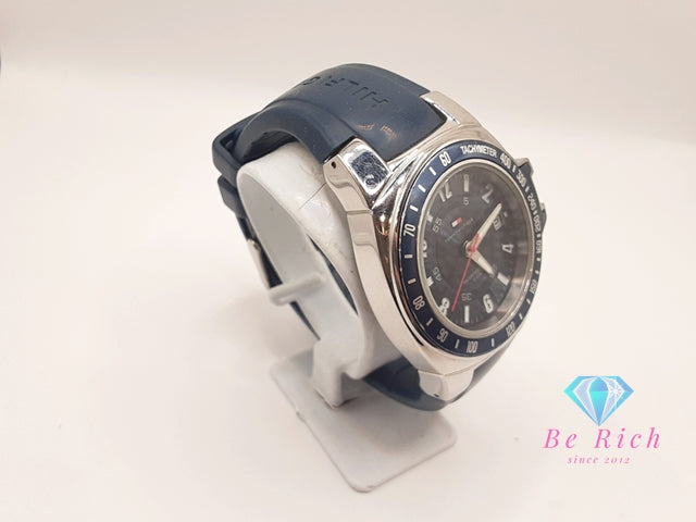 トミー ヒルフィガー TOMMY HILFIGER メンズ 腕時計 F90271 紺 ネイビー SS ラバー ブレス アナログ クォーツ QZ ウォッチ 【中古】【送料無料】 ht6131