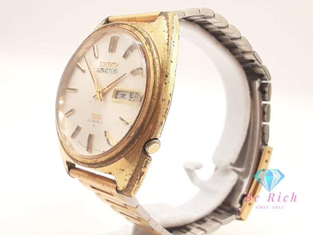 セイコー SEIKO 5 ACTUS ファイブ アクタス 自動巻き メンズ 腕時計 デイデイト 6106-8420 ゴールド GP ブレス アナログ オートマ AT ウォッチ アンティーク ヴィンテージ 【中古】【送料無料】 ht6145