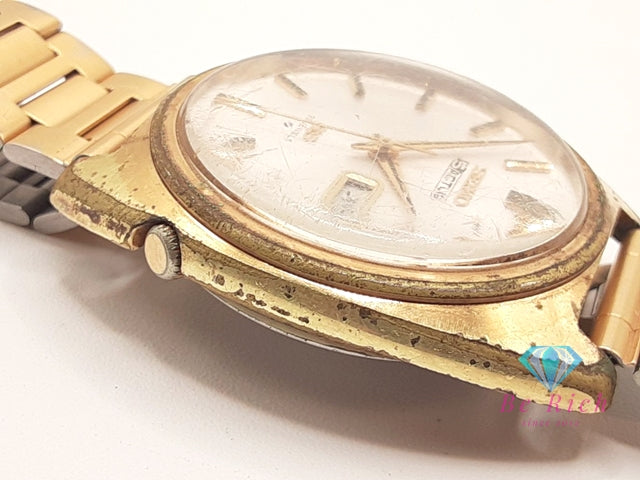 セイコー SEIKO 5 ACTUS ファイブ アクタス 自動巻き メンズ 腕時計 デイデイト 6106-8420 ゴールド GP ブレス アナログ オートマ AT ウォッチ アンティーク ヴィンテージ 【中古】【送料無料】 ht6145