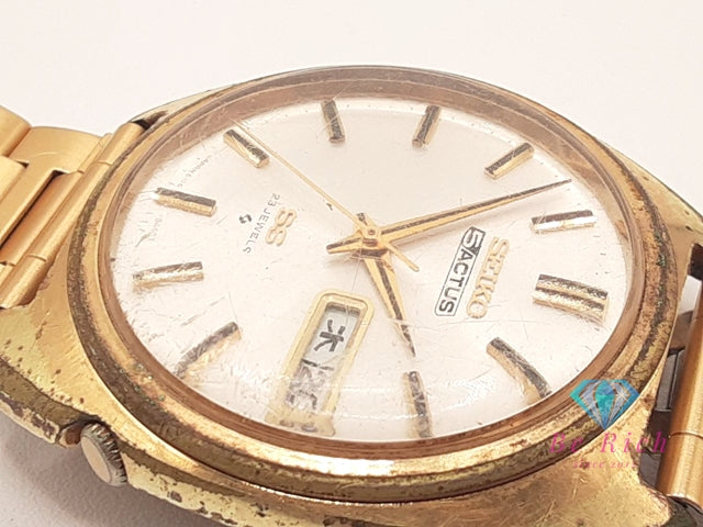 セイコー SEIKO 5 ACTUS ファイブ アクタス 自動巻き メンズ 腕時計 デイデイト 6106-8420 ゴールド GP ブレス アナログ オートマ AT ウォッチ アンティーク ヴィンテージ 【中古】【送料無料】 ht6145