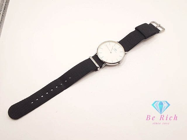 ダニエル ウェリントン Daniel Wellington クラシック 36MM 腕時計 B36R8 白 ホワイト ブラック 黒 SS ナイロン NATO ブレス アナログ クォーツ QZ ウォッチ DW メンズ レディース 【中古】【送料無料】 ht6150