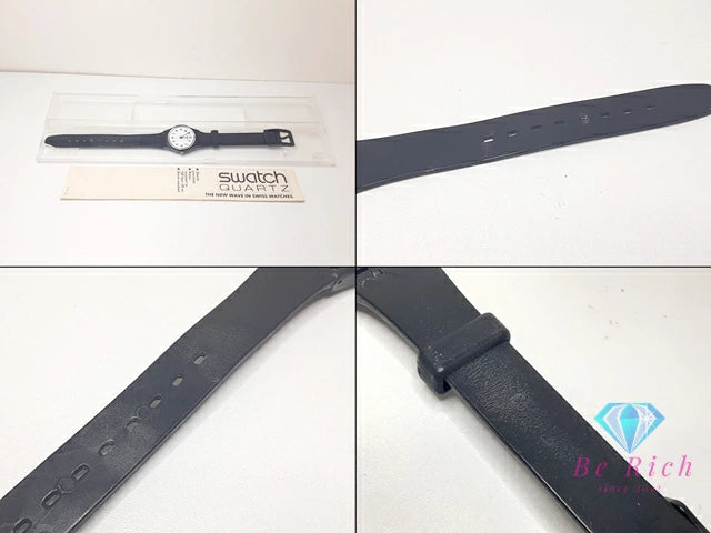スウォッチ Swatch レディース 腕時計 白 ホワイト 黒 ブラック プラスチック SS 樹脂 ブレス アナログ クォーツ QZ ウォッチ 【中古】【送料無料】 ht6174
