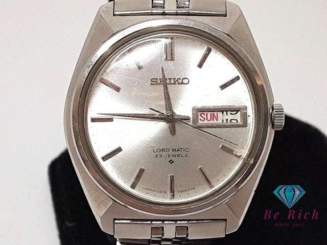 セイコー SEIKO ロードマチック 23石 自動巻き メンズ 腕時計 デイデイト 5606-7000 シルバー SS ブレス オートマ AT アナログ ウォッチ ヴィンテージ アンティーク LM LORD MATIC  【中古】【送料無料】 ht6176