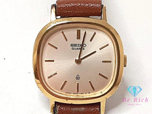 セイコー SEIKO レディース 腕時計 2320-5660 シルバー ブラウン 茶 SS GP レザー ブレス アナログ クォーツ QZ ウォッチ 【中古】【送料無料】 ht6180