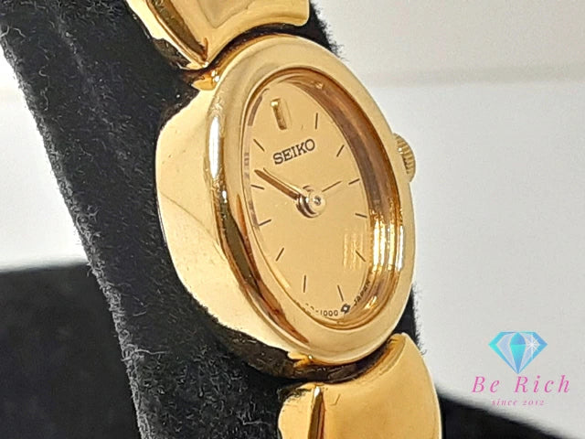 セイコー SEIKO レディース 腕時計 1E20-5590 ゴールド シルバー ブレス アナログ クォーツ QZ ウォッチ バングル 【中古】【送料無料】 ht6193