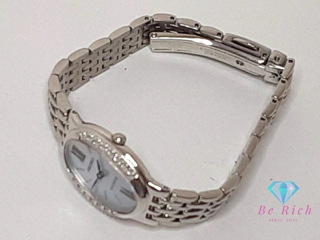 セイコー SEIKO レディース 腕時計 1F20-0BG0 ダイヤ ベゼル 白 ホワイト シェル シルバー SS ブレス アナログ クォーツ QZ ウォッチ 【中古】【送料無料】ht6196