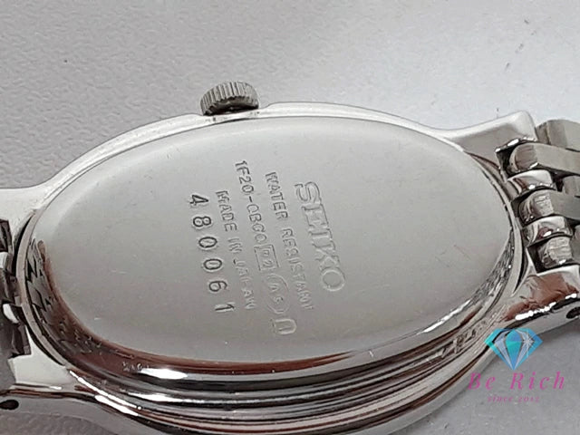 セイコー SEIKO レディース 腕時計 1F20-0BG0 ダイヤ ベゼル 白 ホワイト シェル シルバー SS ブレス アナログ クォーツ QZ ウォッチ 【中古】【送料無料】ht6196
