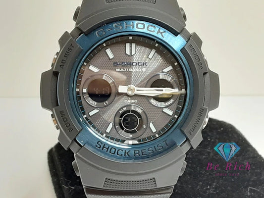 カシオ CASIO G-SHOCK ソーラー 電波 メンズ 腕時計 AWG-M100BC 黒 ブラック 青 ブルー SS 樹脂 ブレス アナデジ クォーツ QZ スタンダード Gショック ジーショック 【中古】【送料無料】ht6214