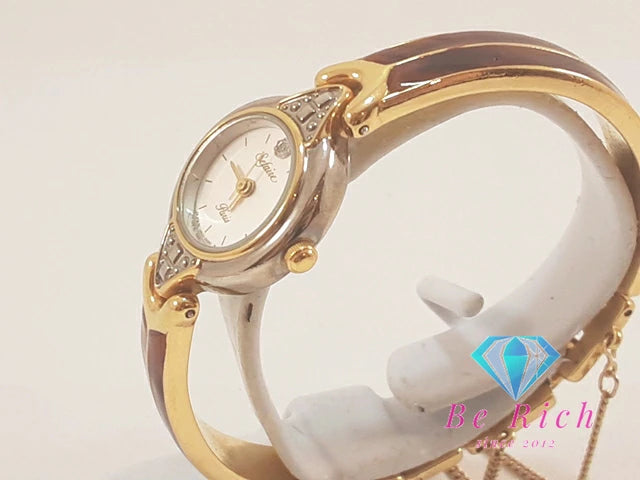 セイコー SEIKO アルバ ALBA レディース 腕時計 V401-0860 アイボリー ゴールド ブラウン 茶 SS アナログ クォーツ QZ ウォッチ 【中古】【送料無料】 ht6222