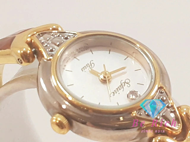 セイコー SEIKO アルバ ALBA レディース 腕時計 V401-0860 アイボリー ゴールド ブラウン 茶 SS アナログ クォーツ QZ ウォッチ 【中古】【送料無料】 ht6222