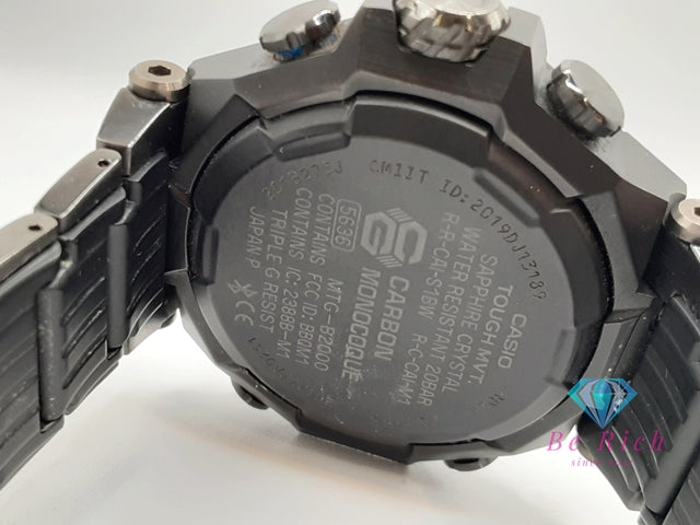 カシオ CASIO G-SHOCK MT-G デュアル コア ガード MTG-B2000B 電波 ソーラー メンズ 腕時計 黒 ブラック SS カーボン QZ アナログ クォーツ ウォッチ MT-G DUAL CORE GUARD   【中古】【送料無料】 ht6230