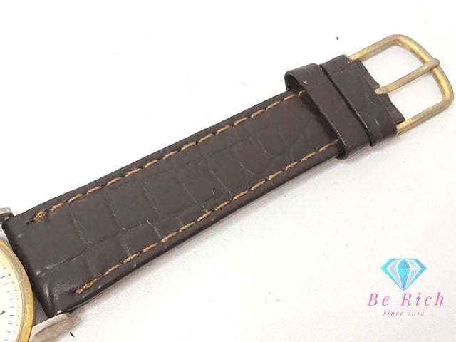 カンペール CAMPELL メンズ 腕時計 白 ホワイト ブラウン 茶 SS レザー ブレス アナログ クォーツ QZ ウォッチ    【中古】【送料無料】 ht6247